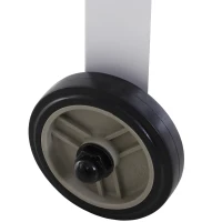 Outsunny Garden Outdoor Metal Potting Table Bench Planting Workstation Push Cart with Wheels Side Hanger - White(m-9)