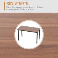 HOMCOM Scrivania Tavolo per Computer da Ufficio, Tavolo da Pranzo per Camera in Truciolato, 120×60×74 cm, color Noce(m-5)