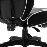 Vinsetto Silla Gaming Ergonómica Silla de Escritorio de Oficina Regulable en Altura Reclinable Respaldo con Reposapiés Reposacabezas Cojín Lumbar Ruedas 65x70x118,5-128,5 cm Blanco(m-9)