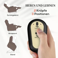 HOMCOM Aufstehsessel mit Massagefunktion, 90x93x110cm, Braun(m-4)