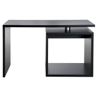 HOMCOM Table basse contemporaine design géométrique carré rectangulaire 77L x 40l x 44H cm noir mat(m-4)