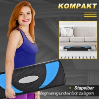 HOMCOM Aerobic-Stepper 3-stufig höhenverstellbar 80 x 31 x 20 cm Schwarz+Hellblau+Grau(m-7)
