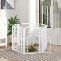 PawHut Recinto per Animali Domestici Animali Domestici PP Ф135 x 95A cm Bianco(m-2)
