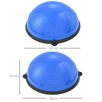 HOMCOM Yoga Balance Ball mit Pumpe Ø58 cm Gymnastikball halbe Kuppel Fitness Kraftübung Home Fitnessstudio Kunststoff Blau(m-3)