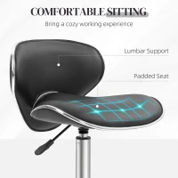 HOMCOM Adjustable Rolling Swivel Beauty Salon Chair, Stool for Spa, Black(m-6)