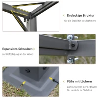 Outsunny Pergola Pavillon 3 x 3 m Gartenpavillon BBQ-Pavillon mit Stoffdach Terassenüberdach wetterfest Wand Anbau Metall Polyester Cremeweiß(m-6)