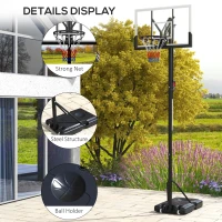 SPORTNOW Six-Level Height Adjustable Freestanding Basketball Hoop and Stand with Wheels, 2.35-3.05m(m-8)