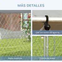 PawHut Jaula para Perros Hexagonal con Puerta Marco de Acero Galvanizado y Toldo Impermeable y Anti-UV 210x185x150 cm Plata(m-8)