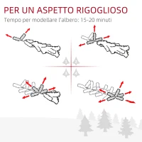 HOMCOM Albero di Natale Artificiale da 416 Rami in PET con Base in Metallo, Ø75x150 cm, Verde(m-5)