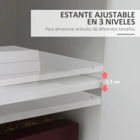 Vinsetto Armario para Impresora con Ruedas Cajón 2 Puertas y Estante para Salón Oficina Estudio 60x39x80 cm Blanco(m-5)