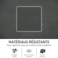 Outsunny Chaise Longue à Bascule - Rocking Chair - tétière Amovible, accoudoirs, Pochette Rangement - métal époxy textilène(m-5)