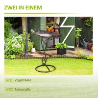 Outsunny Vogeltränke, Vogelbad in Lotosblatt-Form, Vogelbecken, Deko, Garten, Vogel, Metall, Bronze, 38,5 x 31 x 54 cm(m-5)