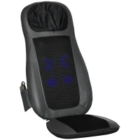HOMCOM Siège de massage shiatsu massage du dos chauffant pétrissage et vibration avec télécommande pour bureau 48W - noir(m-10)