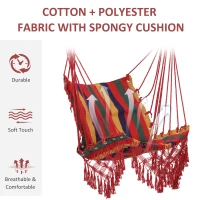 Outsunny Hammock Chair Swing Colourful Striped Tree Hanging Seat Porch Indoor Outdoor Fabric Garden Furniture(m-5)