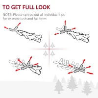 HOMCOM 5FT Multicoloured Artificial Christmas Tree w/ Fibre Optic Lights Pre-Lit Modes Metal Stand Star Holder Home Seasonal Decoration(m-8)