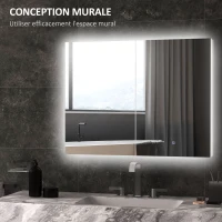 kleankin Bathroom Mirror Cabinet with Light, Bathroom Storage Cupboard with Adjustable Shelf, USB Powered, 90x15x70cm, White(m-5)