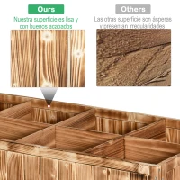 Outsunny Huerto Urbano de Madera 120x60x81 cm Jardinera Elevada para Cultivo de Plantas Flores Mesa de Cultivo con Estante Inferior para Jardín Terraza Exterior Carbanizado(m-4)