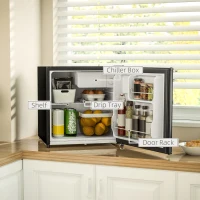 HOMCOM 46 Litre Lockable Countertop Fridge - Black(m-5)