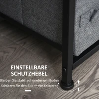 HOMCOM Kommode mit 7 faltbaren Stoffschubladen, Vlies, Metallgestell, 63,5 x 30 x 71 cm, Dunkelgrau(m-5)