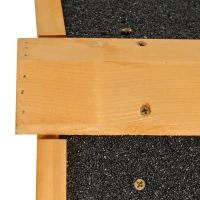 PawHut Clapier cage à lapins cottage - niche supérieure avec rampe et enclos extérieur - plateau excrément, fenêtre, 2 portes verrouillables - métal époxy sapin pré-huilé(m-8)