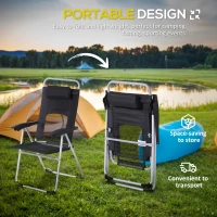 Outsunny 3 Piece Folding Camping Table and Chairs Set, Backpacking Chairs with Portable Table(m-4)