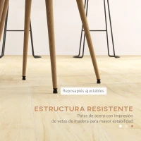 HOMCOM Pack de 2 Sillas de Comedor Sillas de Cocina Tapizadas de Tela de Lino con Patas de Acero Carga 120 kg 50x52x83 cm Gris(m-6)
