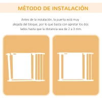PawHut Barrera de Seguridad para Perros Extensible 75-103 cm Barrera Escaleras Puertas con 2 Extensiones Cierre Automático Gris(m-8)