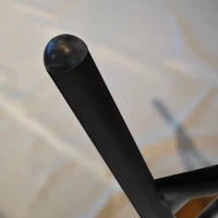 Outsunny Tavolino da Giardino Moderno in Rattan e Acciaio, 50x50x55 cm, Nero e color Legno(m-9)