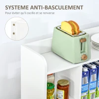 HOMCOM Meuble buffet scandinave bibliothèque meuble de rangement en MDF blanc chêne clair(m-5)