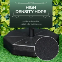 Outsunny Octagonal Garden Parasol Base Holder Outdoor Market Umbrella Stand Weights, Up to 28kg Water Filled or 40kg Sand Filled, Black(m-6)