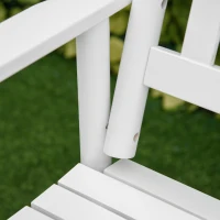 Outsunny Banco Balancín de Madera con Reposabrazos y Respaldo de Listones para Jardín Terraza Carga 250 kg 125x68,5x102 cm Blanco(m-9)