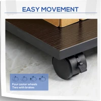 Vinsetto Mobile Printer Stand Rolling Cart Desk Side with CPU Stand Drawer Adjustable Shelf and Wheels 60cmx40cmx68.5cm Black(m-5)