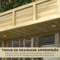 Outsunny Jardinière sur pieds avec séparateur amovible, étagère, Inserts d'irrigation, feutre de drainage 115L x 46l x 75H cm(m-7)