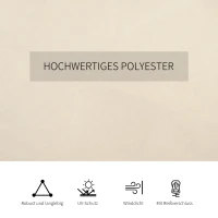 Outsunny 4 Ersatzvorhänge für 3x3m Pavillons, robust, für Stangen und Gleitschienen, doppelter Reißverschluss, beige(m-7)