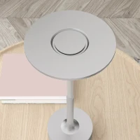 HOMCOM Lampada Senza Filo Touch Luce LED 3 Tonalità e Batteria Ricaricabile, Ø13x28.5cm, Argento(m-9)