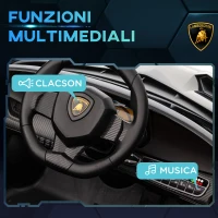 HOMCOM Macchina Elettrica per Bambini Lamborghini Veneno 12V con Telecomando, Età 3-6 Anni, Nero(m-6)