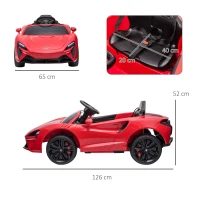HOMCOM McLaren Licensed Kids Electric Ride-On Car, with Remote Control - Red(m-3)