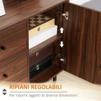 HOMCOM Credenza Moderna per Soggiorno, Sala da Pranzo e Ingresso con 2 Armadietti e 3 Cassetti, 127x40x76 cm(m-5)