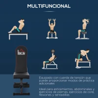 HOMCOM Banco de Pesas Banco de Musculación Plegable con Respaldo Inclinable en 6 Posiciones Banco de Abdominales para Fitness Entrenamiento Completo en Gimnasio Casa Carga 150 kg Negro(m-7)