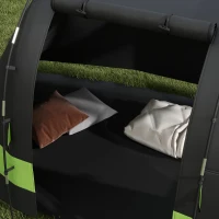 Outsunny Four Man, Two Room Blackout Tent, with Accessories - Black(m-9)