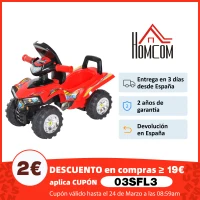 HOMCOM Quad Correpasillos Infantil Coche sin Pedales para Bebé Juguete Andador Estilo Carrera con Bocina Música Luces 60x38x42cm(m-11)
