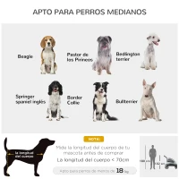 PawHut Carrito para Perros con Ventanas Bolsillo de Almacenaje Correas de Seguridad y 2 Ruedas Universales 107x67x102 cm Gris(m-8)