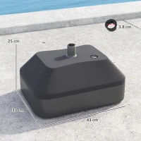 Outsunny Fillable Garden Parasol Base, Heavy Duty Parasol Base Stand Outdoor Umbrella Stand, Filled Up to 24kg with Sand or 20kg with Water, Sun Umbrella Base for 38 mm Poles, Black(m-3)