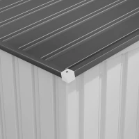 Outsunny 7 x 5ft Galvanised Metal Shed, with Sliding Door - White(m-12)