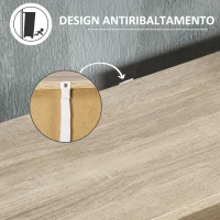 HOMCOM Scarpiera Salvaspazio per 8 Paia di Scarpe con 2 Ante e Armadietto in Legno, 80x25.5x112.5cm, Bianco(m-7)