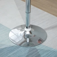 HOMCOM Modern Round Bar Table Adjustable Height Home Pub Bistro Desk Swivel Painted Top with Silver Steel Leg and Base, White(m-8)