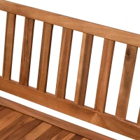 Outsunny Gartenbank Truhenbank Sitzbank mit Stauraum 2-Sitzer Holz Braun B120 x T60 x H87cm(m-8)