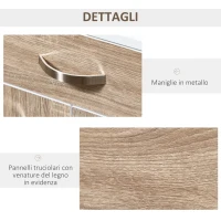 HOMCOM Carrello da Cucina Portavivande per Microonde con 4 Ruote, in Legno, 60x40x77cm - Rovere(m-7)