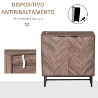 HOMCOM Credenza Moderna, Mobile Multiuso per Soggiorno, Salotto o Cucina, Consolle in Stile Industriale 80x40x80cm(m-4)