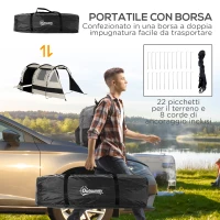 Outsunny Tenda da Campeggio 4-5 Persone con Copertura Oscurante, Impermeabile con Borsa di Trasporto, Kaki(m-8)